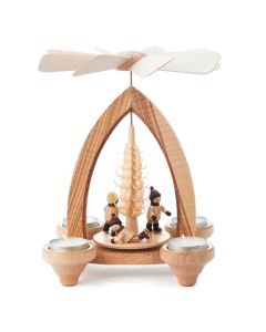 Ice Skaters Pyramid Tealights Diorama