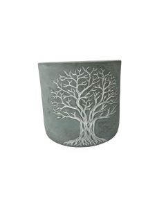Pot White Grey Tree Of Life 6.5"